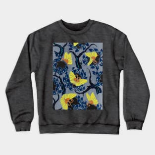 Butterfly pochoir pattern, Art Nouveau Crewneck Sweatshirt